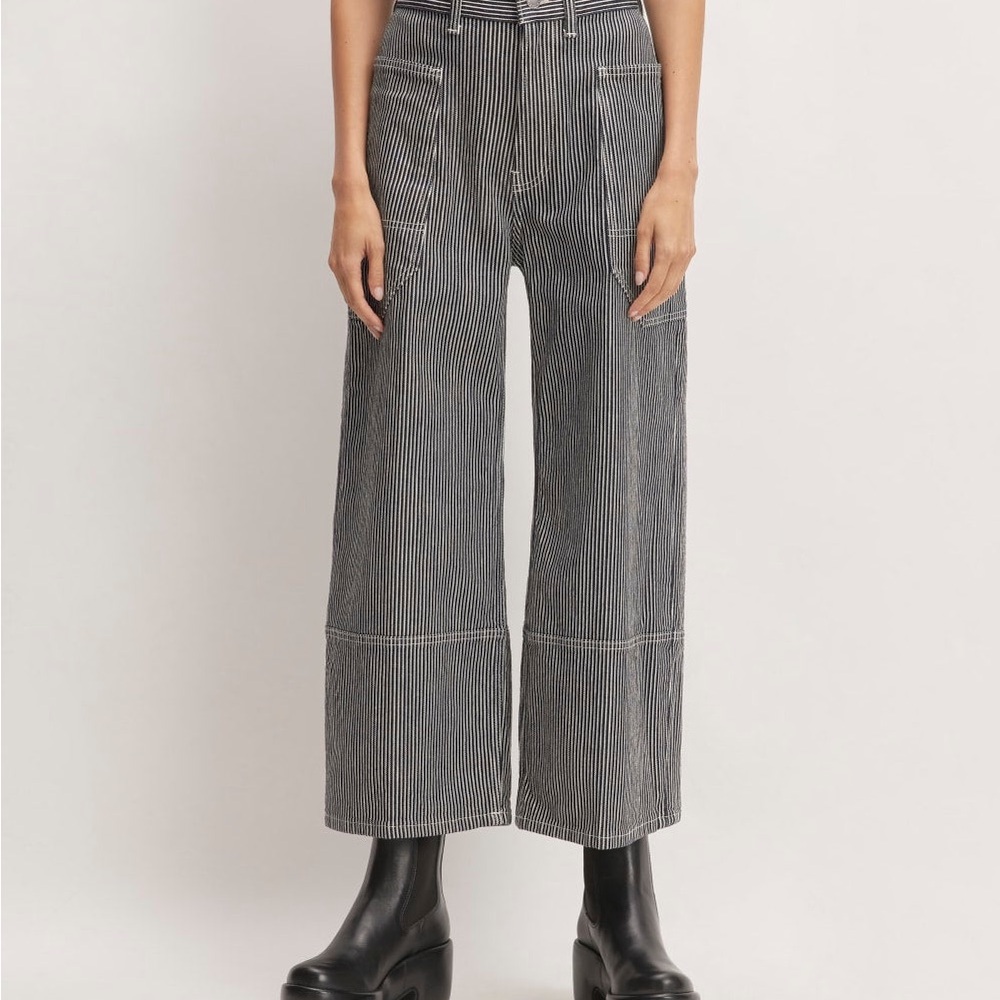 Everlane Striped Wide-Leg Gardener Jeans